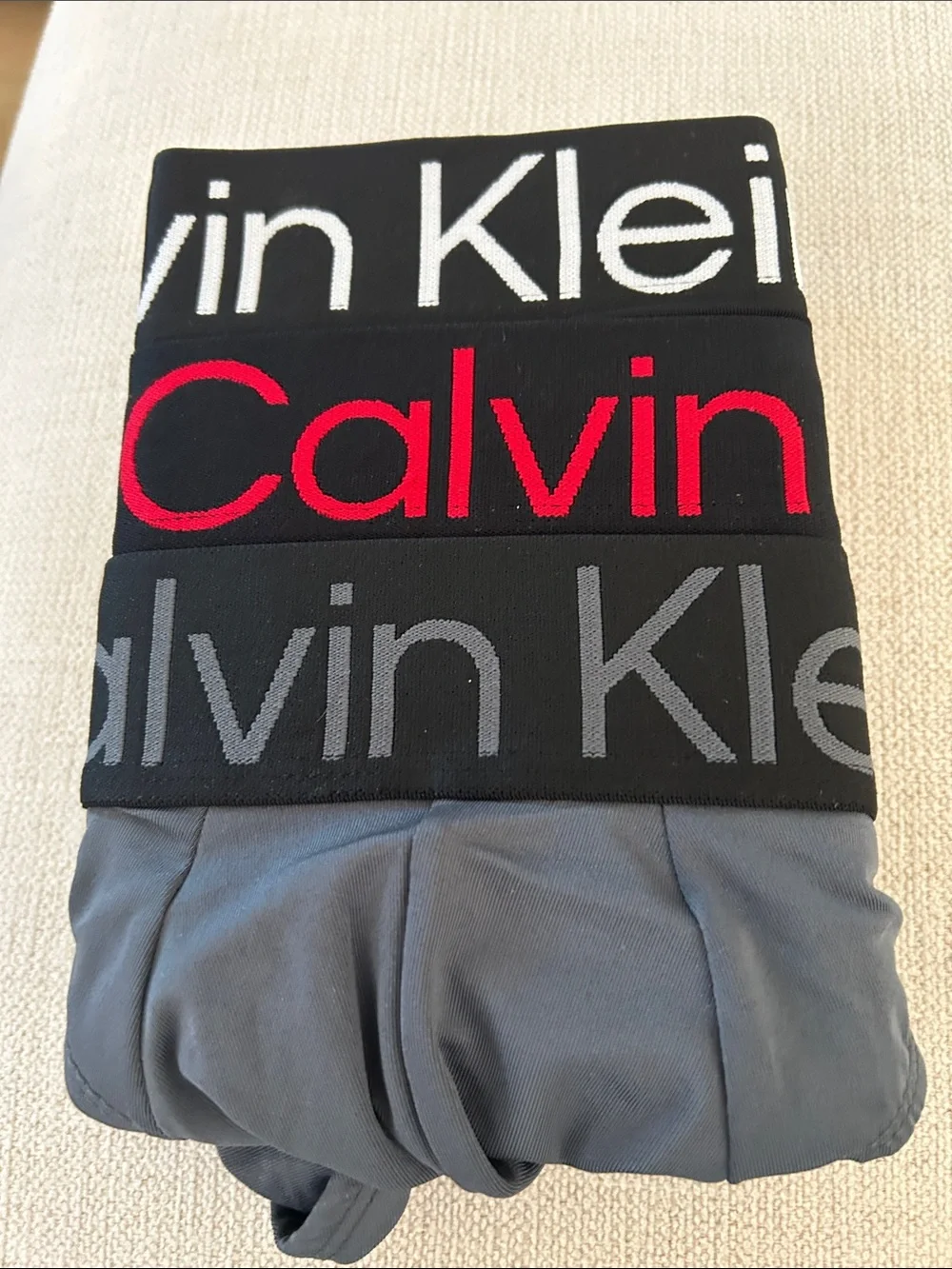 Calvin Klein 3 PACK Microfiber Stretch HIP brief, Red/Black/grey, SMALL, NWT